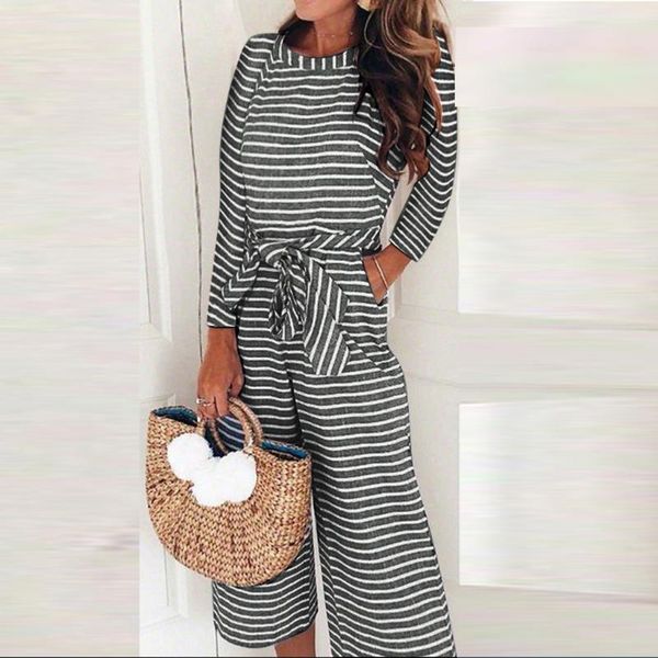 women jumpsuit plus size leisure long sleeve round neck pants stripe ladies leotard jumpsuit rompers, White;black
women jumpsuit plus size leisure long sleeve round neck pants stripe ladies leotard jumpsuit rompers, White;black