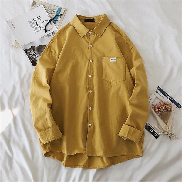 men's casual shirts spring 2021 style korean cotton long-sleeved fashionable loose and comfortable, White;black
men's casual shirts spring 2021 style korean cotton long-sleeved fashionable loose and comfortable, White;black