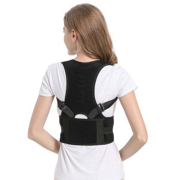 back support drop adjustable magnetic posture corrector corset brace belt lumbar straight for men women, Black;blue
back support drop adjustable magnetic posture corrector corset brace belt lumbar straight for men women, Black;blue