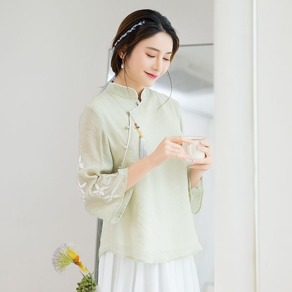 oriental clothing retro stand collar shirt female 2020 summer new cotton and linen thin embroidered women, Red
oriental clothing retro stand collar shirt female 2020 summer new cotton and linen thin embroidered women, Red