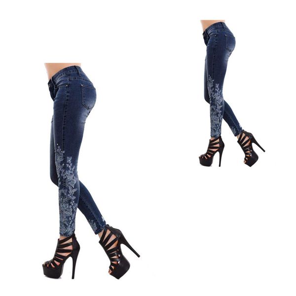 2019 women's tide jeans high waist embroidered thin jeans embroidered direct selling ms. explosion pants s-5xl, Blue
2019 women's tide jeans high waist embroidered thin jeans embroidered direct selling ms. explosion pants s-5xl, Blue