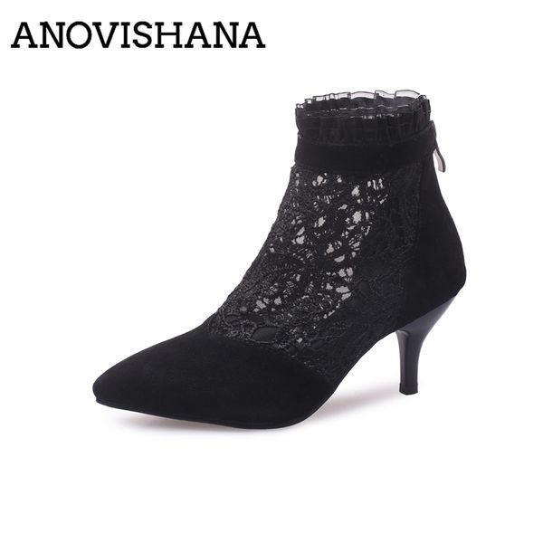 anovishana big size 32-43 ankle boots women mesh embroider high thin heels zipper mesh pointed toe summer shoes hollow cutout, Black
anovishana big size 32-43 ankle boots women mesh embroider high thin heels zipper mesh pointed toe summer shoes hollow cutout, Black