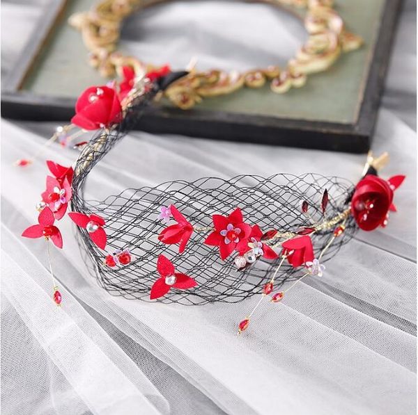 pink red mesh veil hairbands bridal head wear hand-made head accessories veil wedding hair accessories, Golden;white
pink red mesh veil hairbands bridal head wear hand-made head accessories veil wedding hair accessories, Golden;white