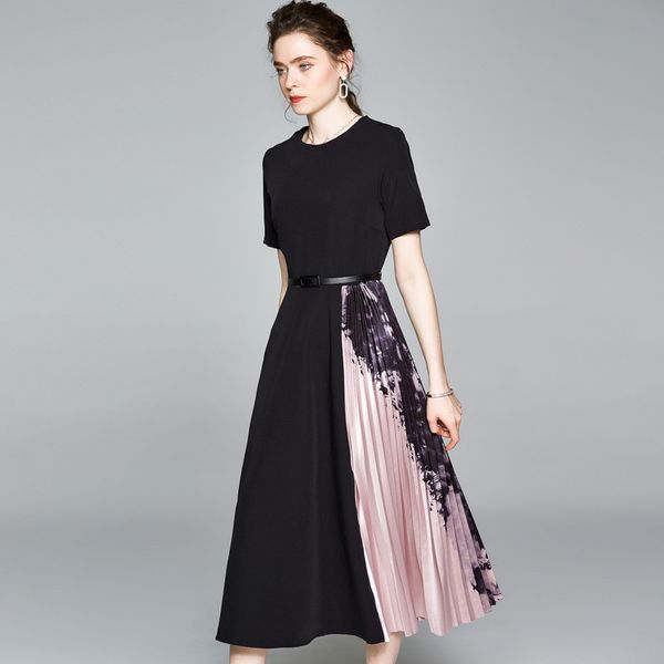 spring vintage elegant black long midi cocktail dresses short sleeve women print pleated patchwork ladies slim dress plus size, White
spring vintage elegant black long midi cocktail dresses short sleeve women print pleated patchwork ladies slim dress plus size, White