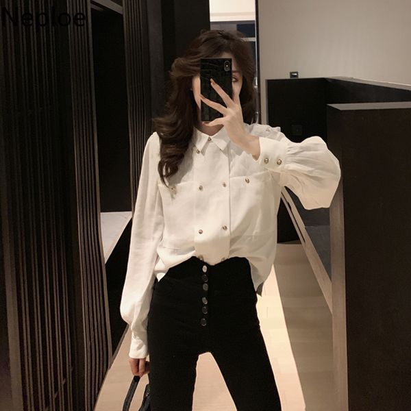 neploe court style blouse women spring 2020 solid turn down collar puff sleeve ladies shirt blusa retro loose female 1a751, White
neploe court style blouse women spring 2020 solid turn down collar puff sleeve ladies shirt blusa retro loose female 1a751, White