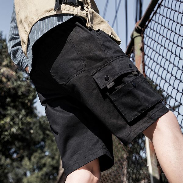 men's overalls, shorts, summer trendy korean fashion quintessential pants, relaxed boys'multi-pocket sports pants, White;black
men's overalls, shorts, summer trendy korean fashion quintessential pants, relaxed boys'multi-pocket sports pants, White;black