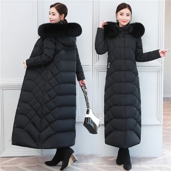 winter long coat female thick women's jacket + real fur hooded elegant duck down jackets women clothes 13, Black
winter long coat female thick women's jacket + real fur hooded elegant duck down jackets women clothes 13, Black