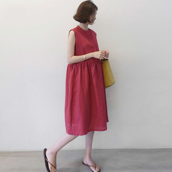 2020 new fashion loose casual womens cotton linen korea chic plus size solid color o neck red button girl female tank dress e115, Black;gray
2020 new fashion loose casual womens cotton linen korea chic plus size solid color o neck red button girl female tank dress e115, Black;gray