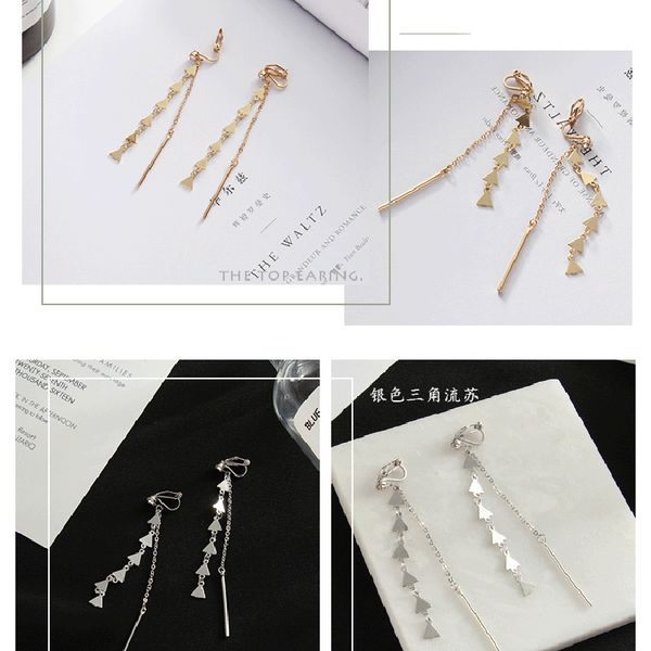 grace jun korea style heart peach star geometric long tassel clip on earrings without piercing for women no ear hole earrings, Silver
grace jun korea style heart peach star geometric long tassel clip on earrings without piercing for women no ear hole earrings, Silver