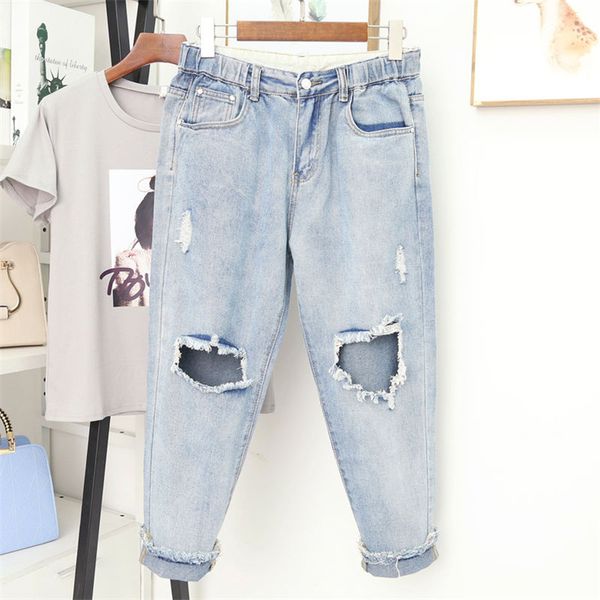 5xl denim jeans women with high waist ripped holes harem pants boyfriend jeans female vintage streetwear loose mom q1353, Blue
5xl denim jeans women with high waist ripped holes harem pants boyfriend jeans female vintage streetwear loose mom q1353, Blue