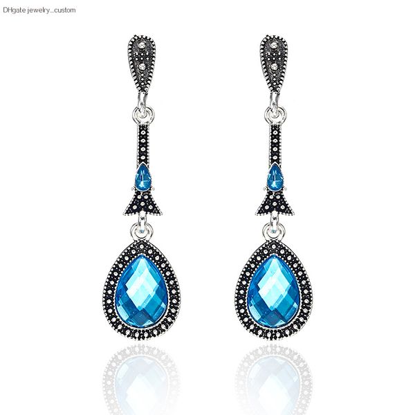 new fashion drop earrings for women blue crystal waterdrop long earrings elegant wedding design accessories wholesale e04, Silver
new fashion drop earrings for women blue crystal waterdrop long earrings elegant wedding design accessories wholesale e04, Silver