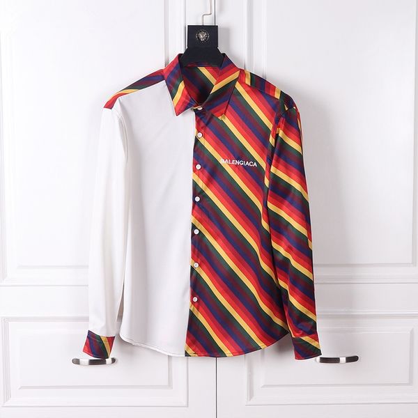 2019 new luxury mens casual shirt patchwork striped designer shirts men's casual shirts letter clothing social camisa clothes size -2x, White;black
2019 new luxury mens casual shirt patchwork striped designer shirts men's casual shirts letter clothing social camisa clothes size -2x, White;black