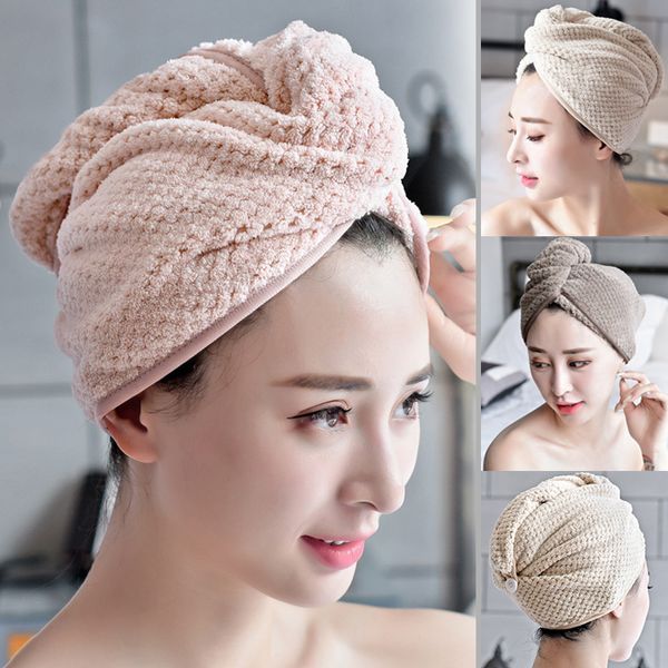 newly micro fiber hair towel hair drying towels quick magic dry hat cap twist head towel with button sd669 
newly micro fiber hair towel hair drying towels quick magic dry hat cap twist head towel with button sd669