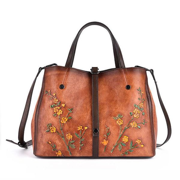nesitu vintage brown black yellow flower pattern 100% genuine leather women handbag girl shoulder messenger bag tote female m158
nesitu vintage brown black yellow flower pattern 100% genuine leather women handbag girl shoulder messenger bag tote female m158