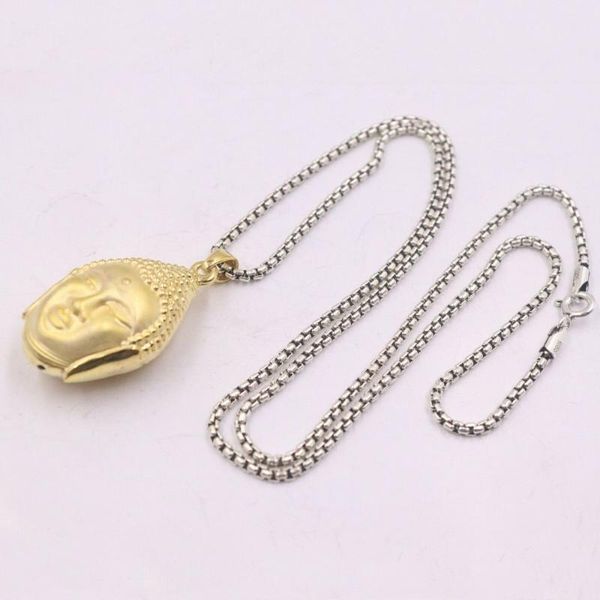 solid 925 sterling silver buddha head pendant 2.5mm round box link chain 60cm
solid 925 sterling silver buddha head pendant 2.5mm round box link chain 60cm