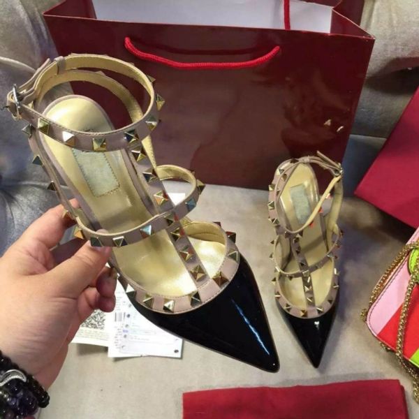 Designer Pointed Toe 2-Strap with Studs high heels Patent Leather rivets Sandals Women Studded Strappy Dress Shoes high heel Shoes HD
Designer Pointed Toe 2-Strap with Studs high heels Patent Leather rivets Sandals Women Studded Strappy Dress Shoes high heel Shoes HD