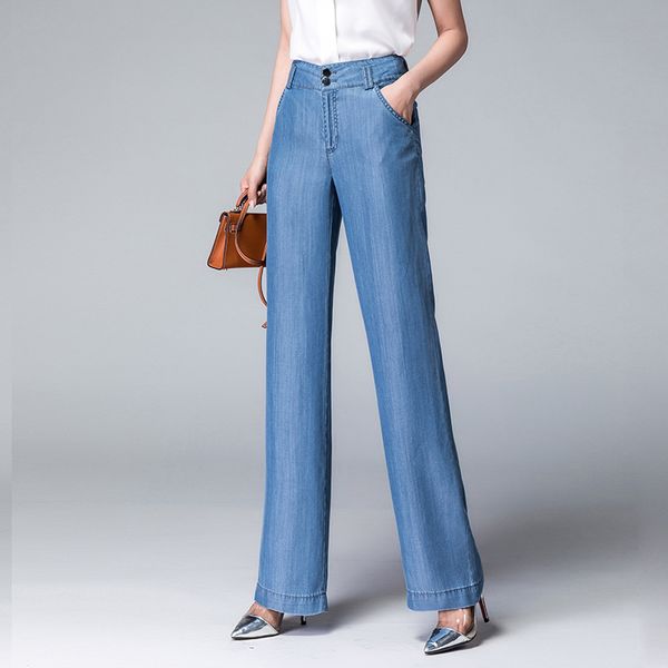 summer of 2020 the new wide-legged pants women casual pants thin big yards of tall waist denim trousers panty, Blue
summer of 2020 the new wide-legged pants women casual pants thin big yards of tall waist denim trousers panty, Blue