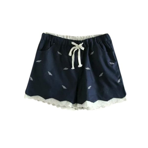 shorts women summer women's turn-up straight embroidery fish partern short pants home style pants plus size, White;black
shorts women summer women's turn-up straight embroidery fish partern short pants home style pants plus size, White;black