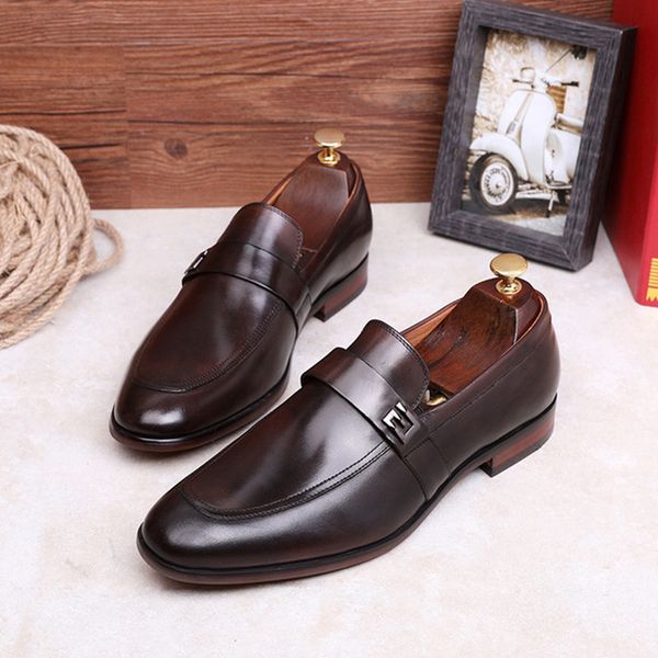 mens formal shoes genuine leather wedding shoe metal decorative business dress shoes men slip-on oxfords eur size 38-44 zapatos, Black
mens formal shoes genuine leather wedding shoe metal decorative business dress shoes men slip-on oxfords eur size 38-44 zapatos, Black