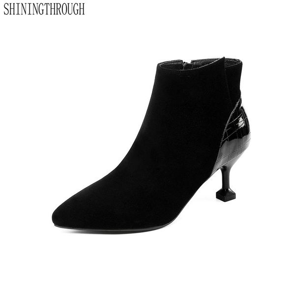 2020 new suede leather winter women boots pointed toe thin heels ankle boots flock fashion women size 34-43, Black
2020 new suede leather winter women boots pointed toe thin heels ankle boots flock fashion women size 34-43, Black