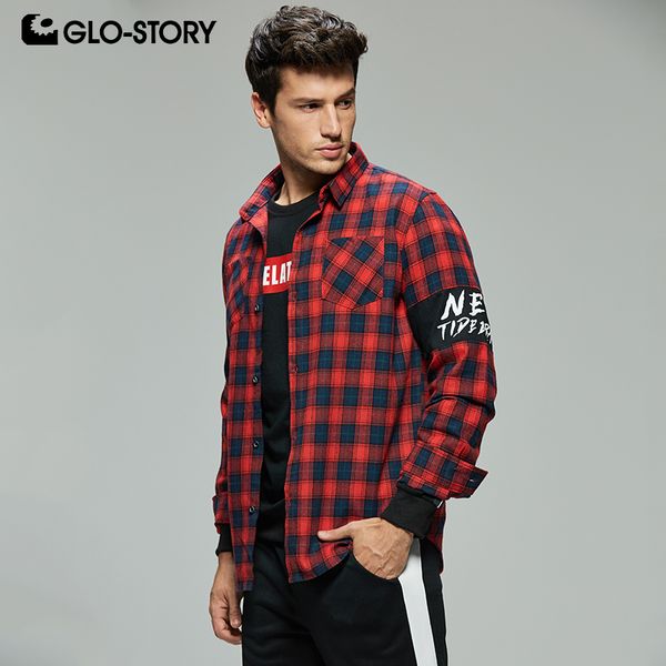 glo-story men's 2019 casual streetwear long sleeve flanel plaid shirts men checked shirt blouse mcs-8293, White;black
glo-story men's 2019 casual streetwear long sleeve flanel plaid shirts men checked shirt blouse mcs-8293, White;black