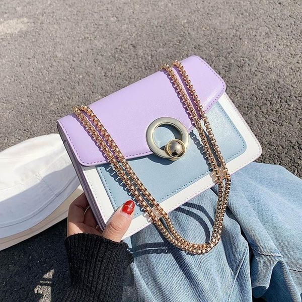 contrast color pu leather crossbody bags for women new chain design female shoulder messenger bag summer ladies' travel flap bag
contrast color pu leather crossbody bags for women new chain design female shoulder messenger bag summer ladies' travel flap bag