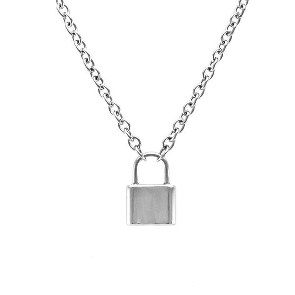 stainless steel silver color padlock pendant necklaces link chain lock necklaces collar femme for women men 
stainless steel silver color padlock pendant necklaces link chain lock necklaces collar femme for women men