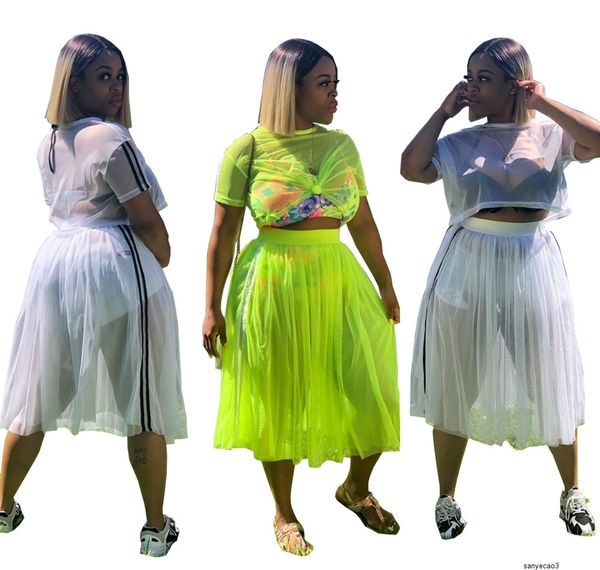 womens designer l8083 cute mesh perspective pleated dress long two-piece suith, White
womens designer l8083 cute mesh perspective pleated dress long two-piece suith, White