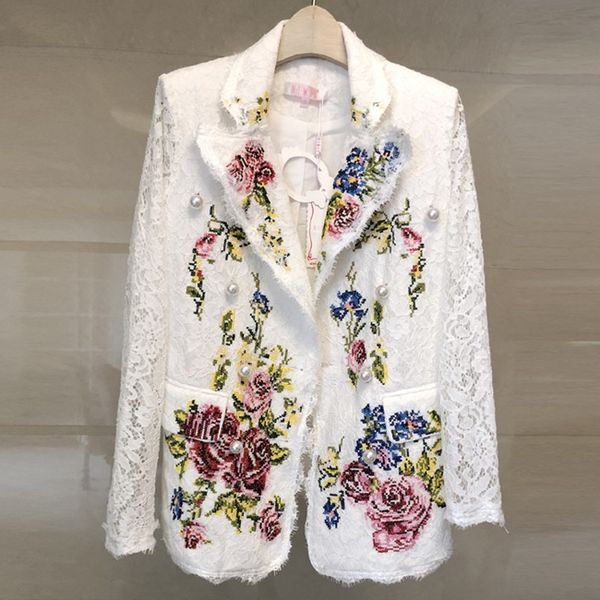 2019 runway blazer women long sleeve notched flower embroidery lace coats pearls blazer shawl collar pocket floral jackets coat, Black
2019 runway blazer women long sleeve notched flower embroidery lace coats pearls blazer shawl collar pocket floral jackets coat, Black