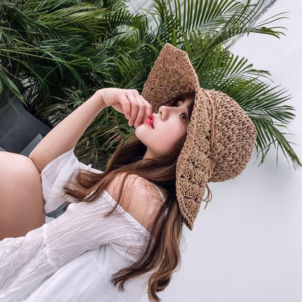 summer women sun hats sweet straw hats girls vintage beach panama chapeu feminino fedoras foldable wide brim hat, Blue;gray
summer women sun hats sweet straw hats girls vintage beach panama chapeu feminino fedoras foldable wide brim hat, Blue;gray