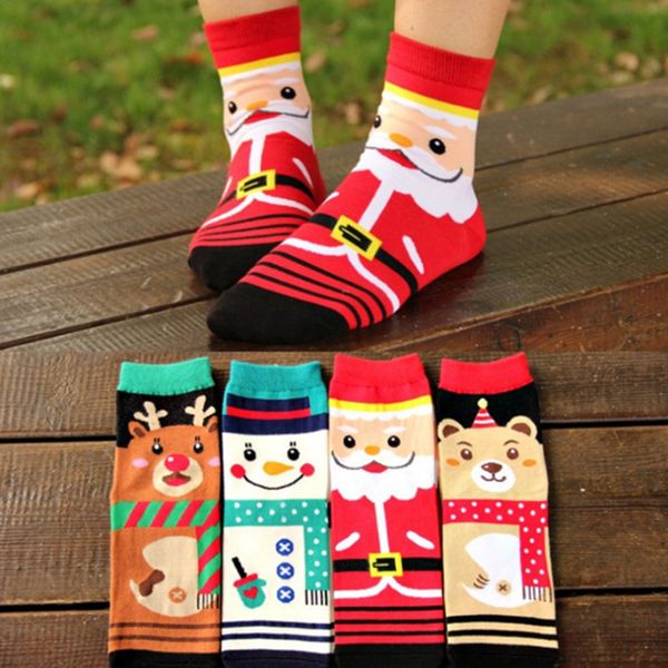 

1 pair women men winter warm christmas soft cotton blend santa claus deer socks xmas christmas socks