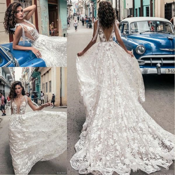 2019 julie vino deep v neck backless a-line wedding dresses floor length full lace floral appliques beach bridal gowns, White
2019 julie vino deep v neck backless a-line wedding dresses floor length full lace floral appliques beach bridal gowns, White