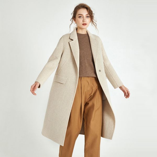 houndstooth cashmere blends female 2019 new autumn and winter wear high-end self-cultivation long coat, Black
houndstooth cashmere blends female 2019 new autumn and winter wear high-end self-cultivation long coat, Black