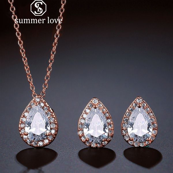 arrival wedding jewelry set teardrop 3a cubic zirconia stud earrings standard 925 sterling silver pendant necklace for women lover gift, Golden;silver
arrival wedding jewelry set teardrop 3a cubic zirconia stud earrings standard 925 sterling silver pendant necklace for women lover gift, Golden;silver