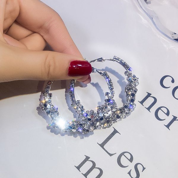 korean style crystal hoop earrings for women luxury silver gold color big earings wedding statement earings fashion jewelry, Golden;silver
korean style crystal hoop earrings for women luxury silver gold color big earings wedding statement earings fashion jewelry, Golden;silver