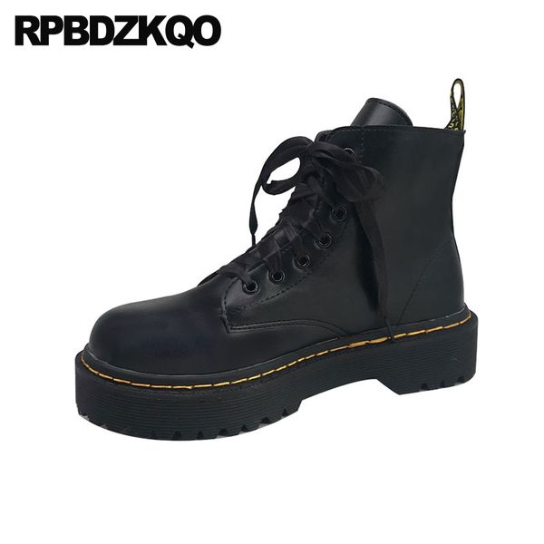 block round toe chunky shoes combat black platform front lace up casual ankle boots autumn women waterproof thick
block round toe chunky shoes combat black platform front lace up casual ankle boots autumn women waterproof thick