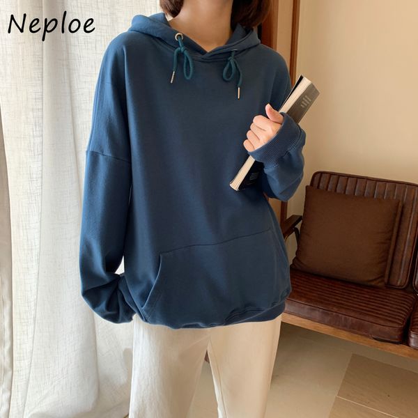 neploe solid color hoody women korean bf style hooded long sleeve pullovers autumn 2020 loose oversized female coats 1f037, Black
neploe solid color hoody women korean bf style hooded long sleeve pullovers autumn 2020 loose oversized female coats 1f037, Black