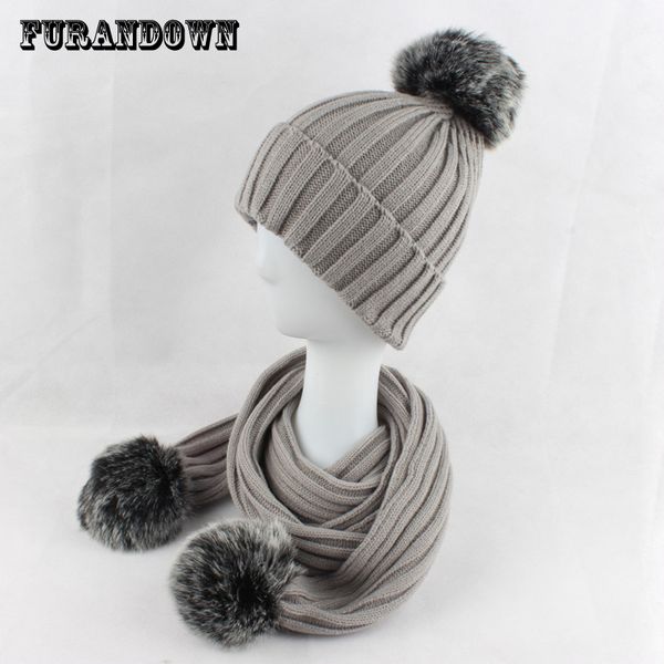 2017 winter warm women faux fur hat scarf set two fur pompom scarf set knitted beanie hats, Blue;gray
2017 winter warm women faux fur hat scarf set two fur pompom scarf set knitted beanie hats, Blue;gray