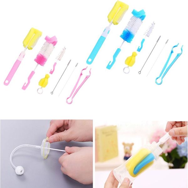 7 pcs baby bottle nipple straw brush sponge nylon cleaning brush cleaner kit for bottles/cups/straw
7 pcs baby bottle nipple straw brush sponge nylon cleaning brush cleaner kit for bottles/cups/straw