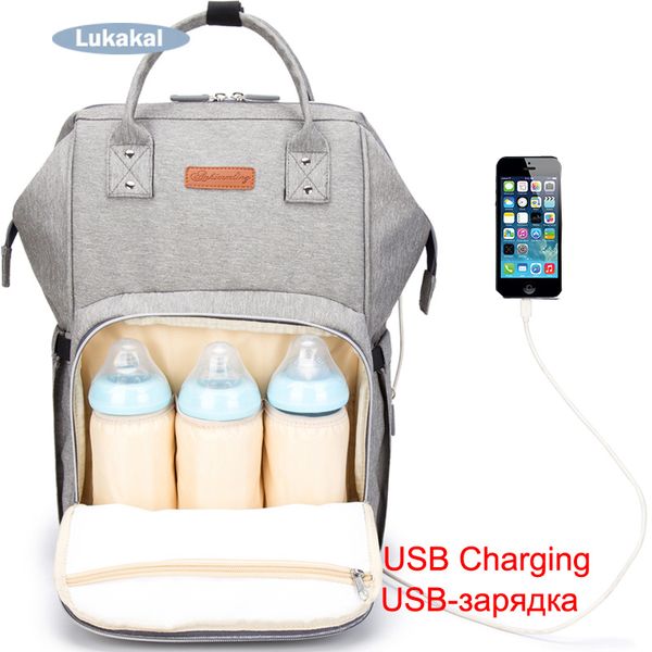 2019 New Usb Phone Charging Mummy Baby Bag Backpack For Baby Care Waterproof Diaper Bag Mummy Maternity Nappy Luiertas