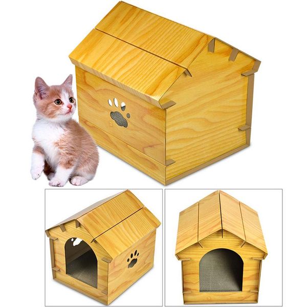 simulated wood grain cat house corrugated paper cat scratch board shelter pet supplies
simulated wood grain cat house corrugated paper cat scratch board shelter pet supplies