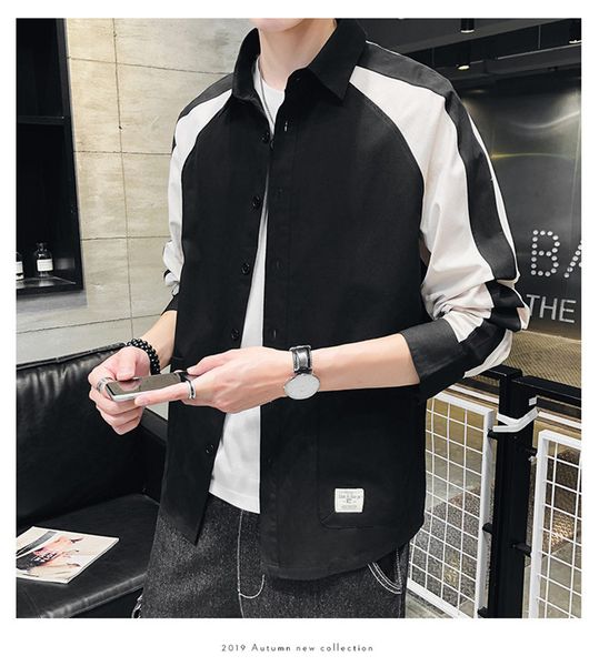 new mens slim designer shirts long sleeve lapel neck shirts teenager style male casual clothing, White;black
new mens slim designer shirts long sleeve lapel neck shirts teenager style male casual clothing, White;black