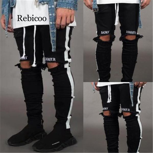 2020 men stylish ripped jeans pants biker skinny slim straight frayed denim trousers fashion skinny jeans men clothes, Blue
2020 men stylish ripped jeans pants biker skinny slim straight frayed denim trousers fashion skinny jeans men clothes, Blue