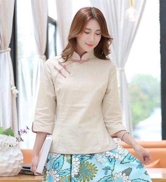 shanghai story solid blouses chinese traditional blend lend cheongsam style shirt women's qipao 4 color, Red
shanghai story solid blouses chinese traditional blend lend cheongsam style shirt women's qipao 4 color, Red