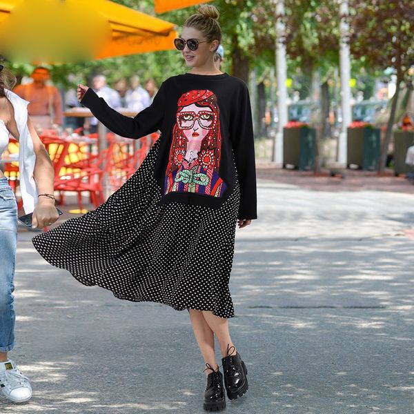 womens designer dress woman dresses 2019 women black casual with patches polka print lady cute loose casual fur robe femme 3243, Black;gray
womens designer dress woman dresses 2019 women black casual with patches polka print lady cute loose casual fur robe femme 3243, Black;gray