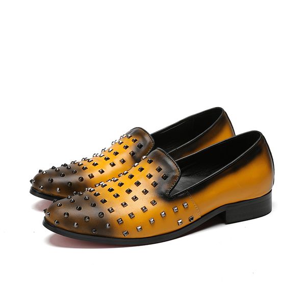 personality business casual punk style men's leather shoes fashion trend rivets breathable loafers, Black
personality business casual punk style men's leather shoes fashion trend rivets breathable loafers, Black