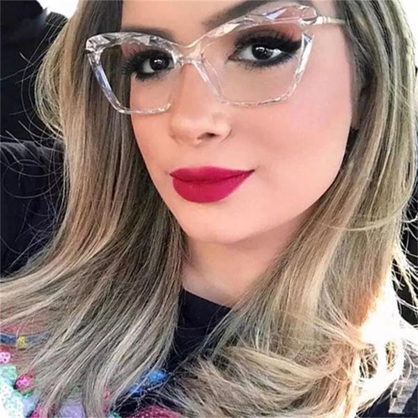 wholesale-glasses frames for women trendy brand cat eye glasses frame optical computer eyeglasses oculos armacao 2019, Silver