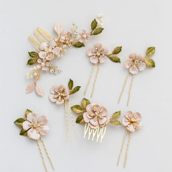 bridal jewelry gold headpieces headdress crystal rhinestones hairpins flower leaf hair pins combs for brides wedding accessories, Golden;white
bridal jewelry gold headpieces headdress crystal rhinestones hairpins flower leaf hair pins combs for brides wedding accessories, Golden;white