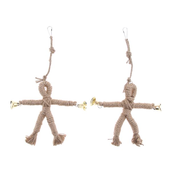 2pcs bird toys natural rope scarecrows cage swing parrot foraging chew shredder for african grey conure cockatiel 
2pcs bird toys natural rope scarecrows cage swing parrot foraging chew shredder for african grey conure cockatiel