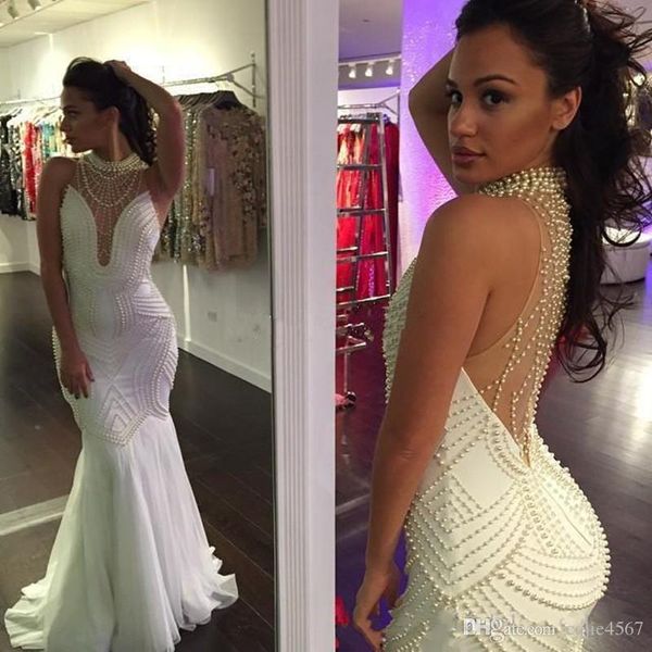 2019 new backless evening dresses plus size mermaid pearls sweep train sheer halter celebrity gowns party formal prom dresses 2018, Black;red
2019 new backless evening dresses plus size mermaid pearls sweep train sheer halter celebrity gowns party formal prom dresses 2018, Black;red